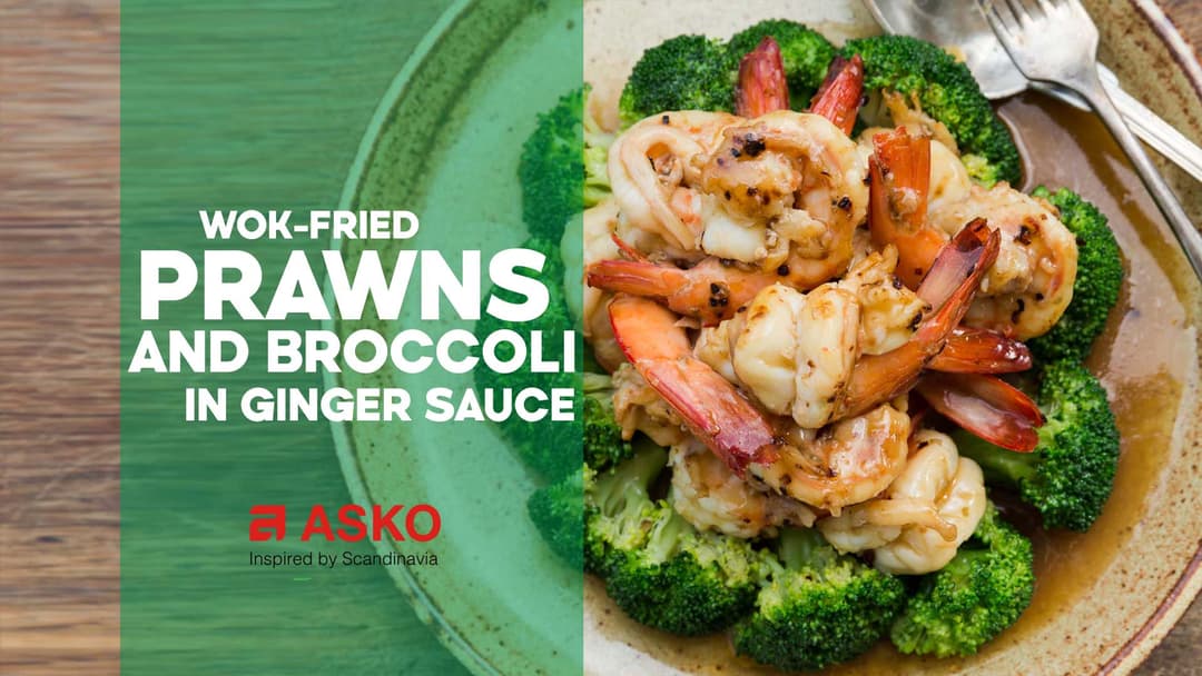 Wok-fried Prawns and Broccoli in Ginger Sauce Wok-fried Prawns and Broccoli in Ginger Sauce