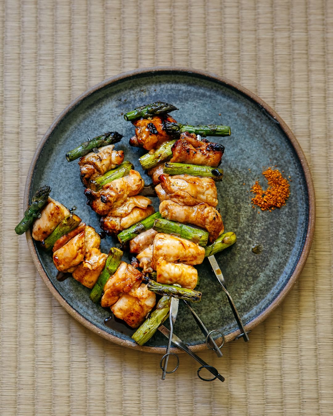 Chicken and asparagus yakitori Chicken and asparagus yakitori